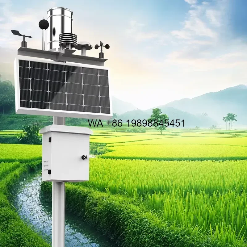 Wmwmnu Greenhouse Environment Agri Weather Station AE7700 Multi Sensor Temp Light CO2 AC Solar Powered RS485