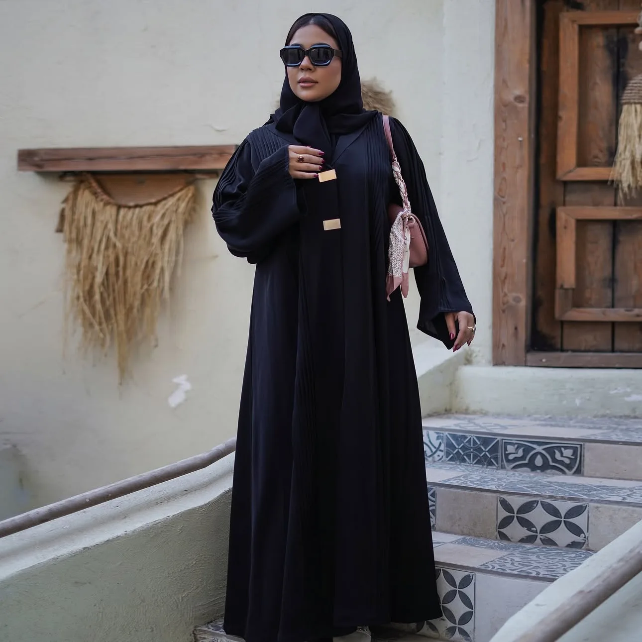 

Moroccan Muslim Women Abaya Pleated Dress Dubai Kaftan Kebaya Caftan Marocain Femme Robe Islam Clothing Ramadan Kimono Jalabiya