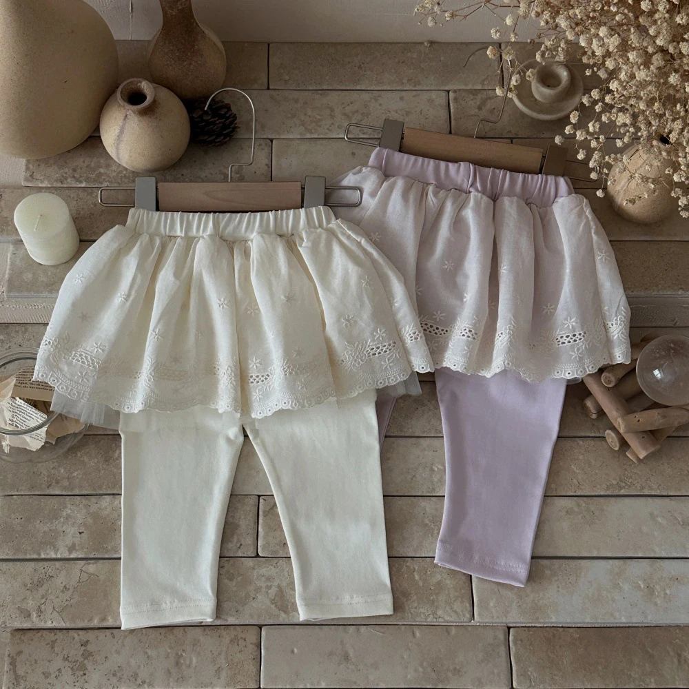 MILANCEL Baby Pants 6M-3T Toddler Girl Pants Sweet Lace Flower Girls Leggings Autumn Infant Skinny Pants
