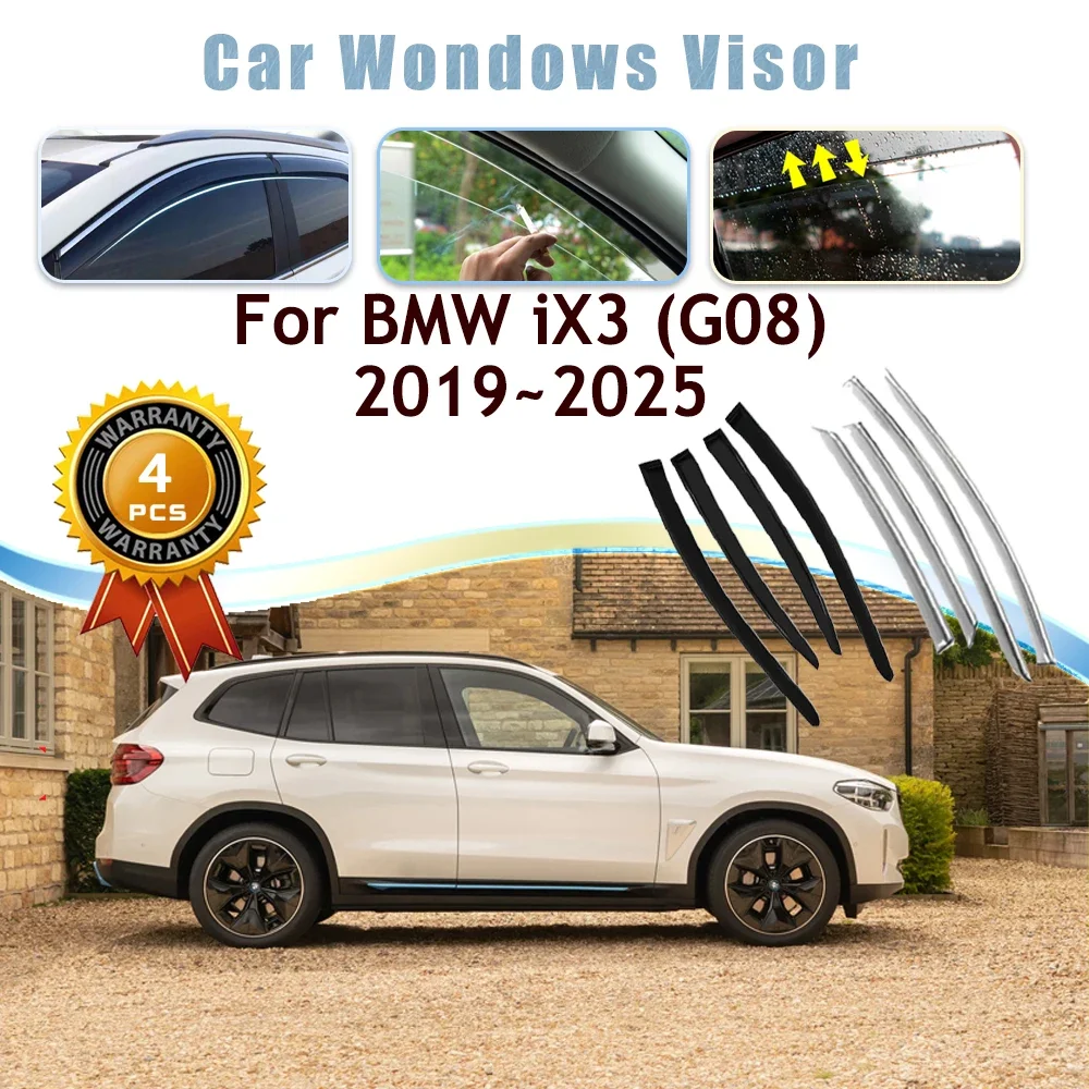 

Car Window Visor For BMW iX3 G08 2019 2020 2021 2022~2025 Waterproof Rain Guard Deflector Windshield Awning Trim Car Accessories