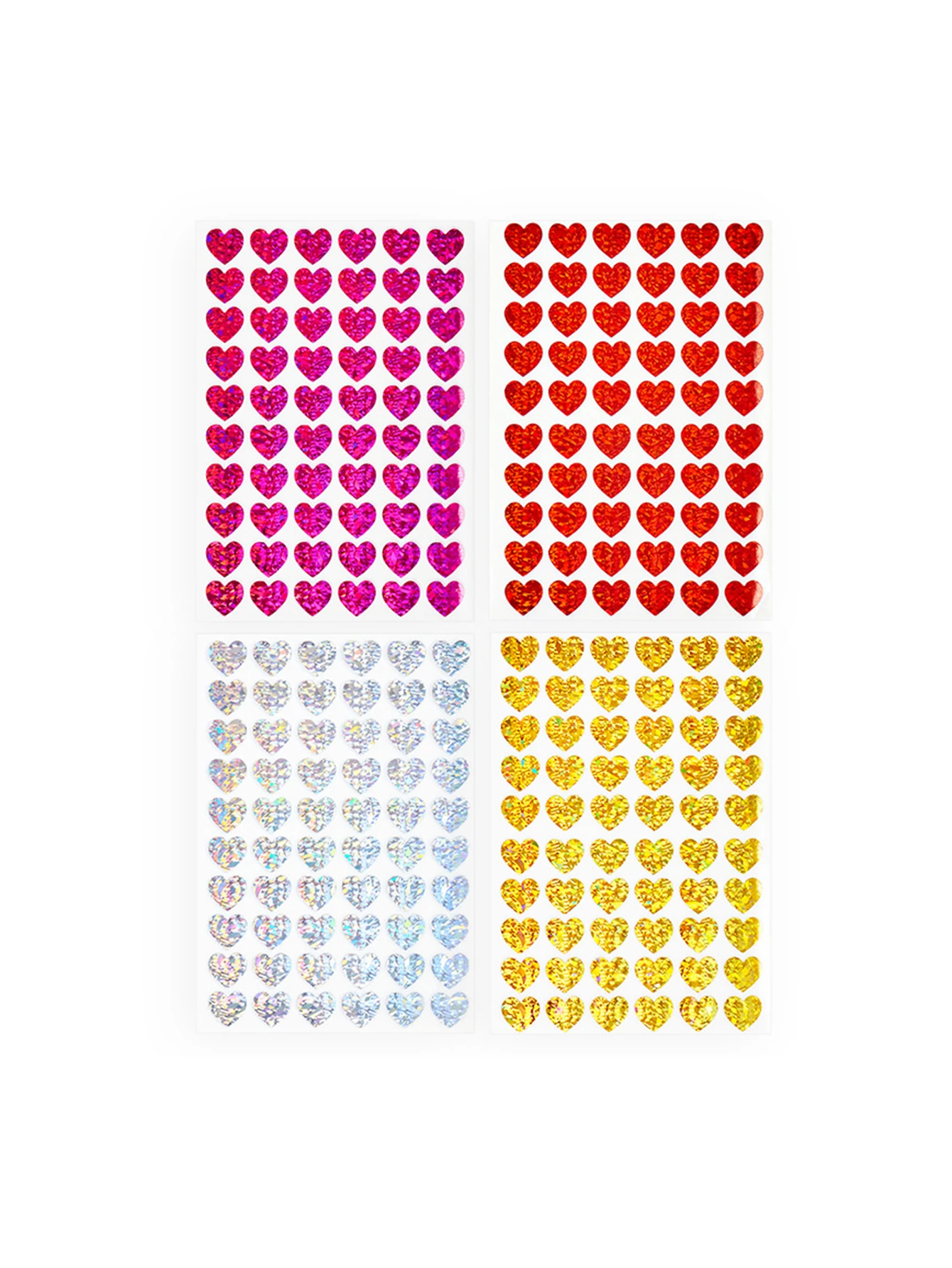 10 Blatt kleine Herz-Aufkleber, glitzernde, glänzende Valentinstag-Aufkleber in Rotgold und Silber für Kinder, Klassenzimmer-Belohnung, Umschläge, DIY-Dekoration – Detail 10