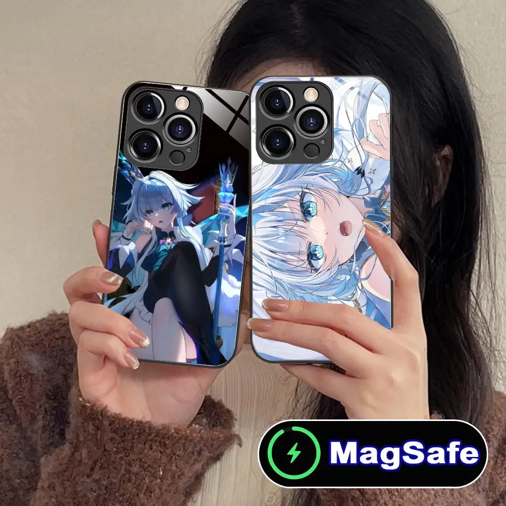 

Honkai Impact Cerydra Phone Case for iPhone 16 15 14 13 12 11 Pro Max Plus Mini MagSafe Glass Colour Protective Cover Cellphones