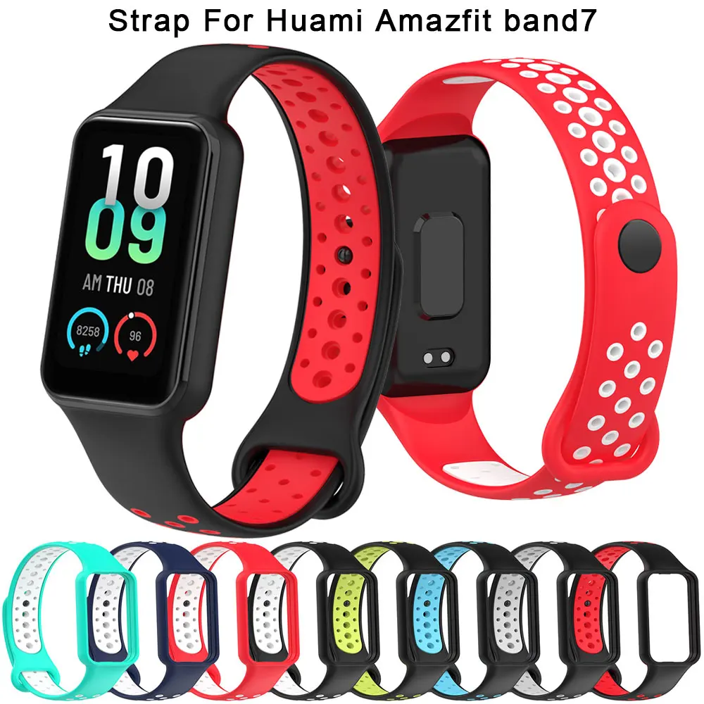 Correa de silicona para reloj inteligente, pulsera de repuesto para Huami Amazfit Band 7