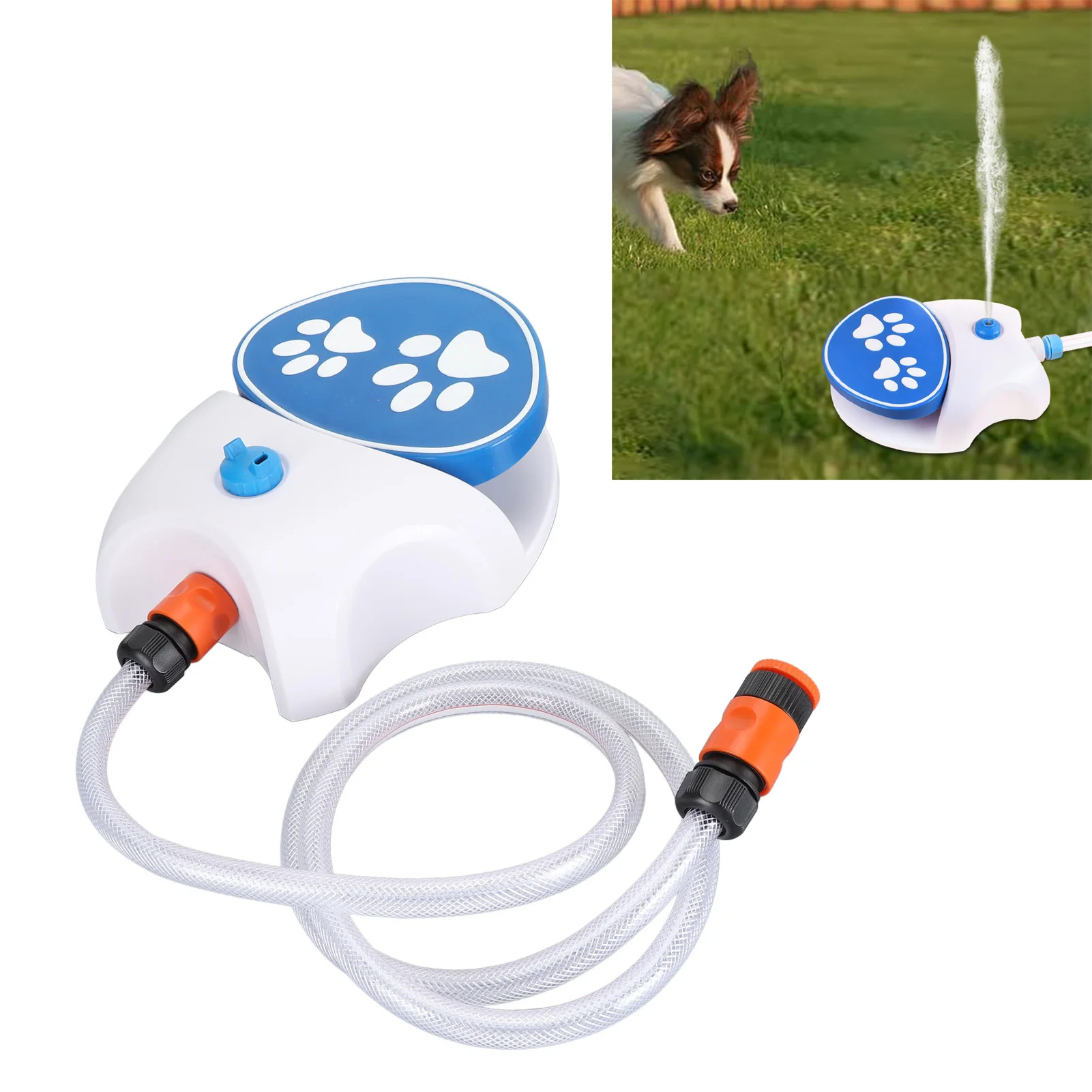Dog Water Fountain  Activated Sensitive Leakproof Automatic Convenient Dog Foot Step Water Feeder with Hose for Courtyard