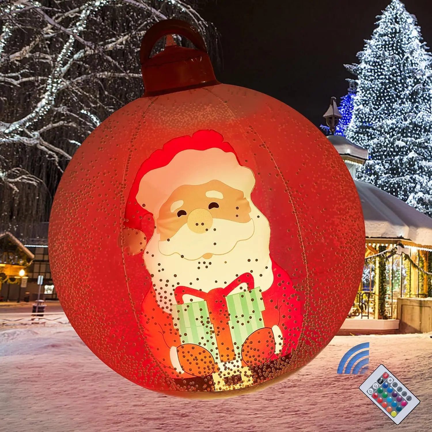 

60cm Outdoor Christmas Inflatable Decorated Ball Pvc Giant Big Large Balls Xmas Tree Decorations Toy Ball With Light Ornament