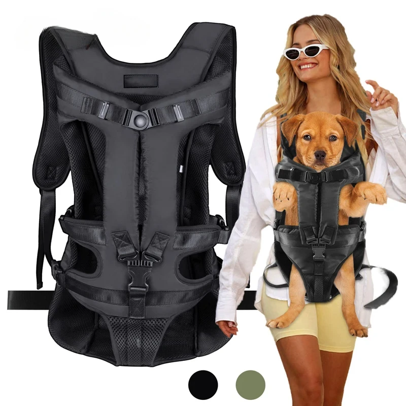 Zaino porta cani Marsupi per animali domestici regolabili Borsa da viaggio per cuccioli di sicurezza a mani libere frontale per cani di piccola taglia e media