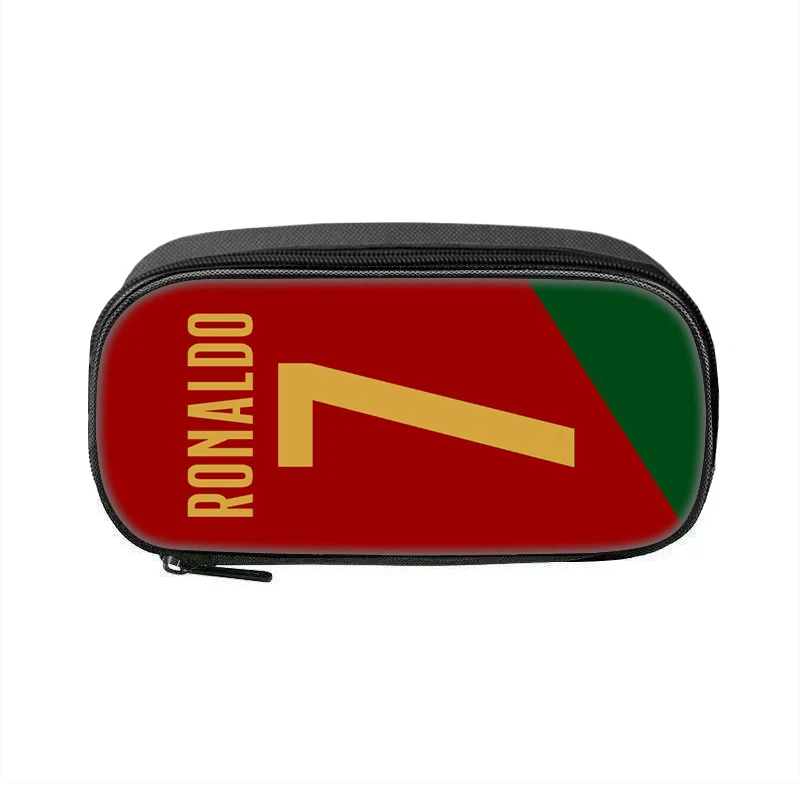 Ronaldo Pattern Pencil Case makeup bag CR Football Star Pen Bag Student Big Capacity Sports School Supplies Zipper Pencil Pouch