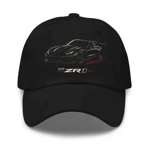 2019 ZR1 C7 verstellbare Dad-Mütze – elegante schwarze Performance-Auto-Kappe