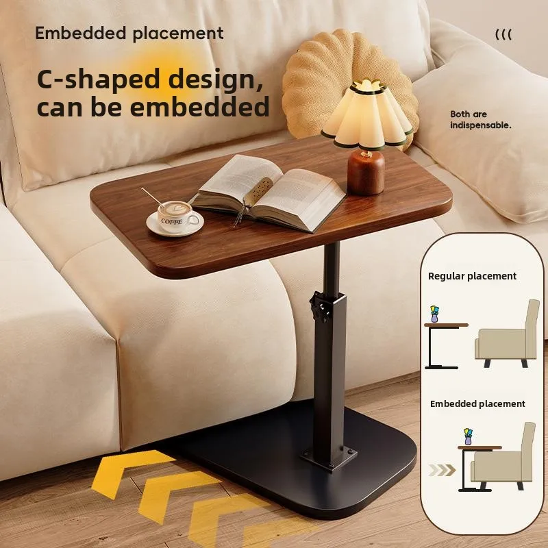 Portable Small Tea Table Living Room Sofa Side Table Bedroom Bedside Desk Balcony Elevating Mobile Storage Rack Coffee Table