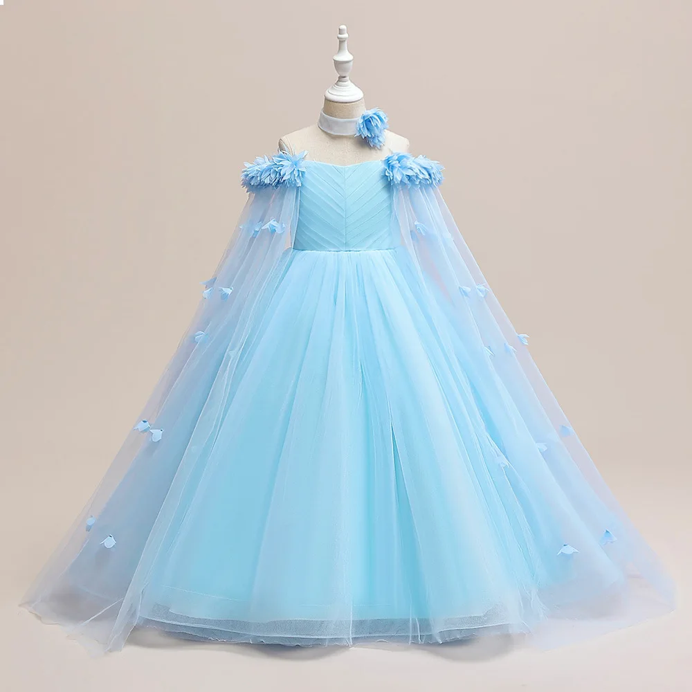 Luxury Young Girl Floor Length Elegant Party Flower Formal Dresses 8-12 Years Children's Graduation Wedding Bridesmaid Dress