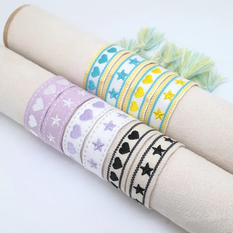 Bohemia Ethnic Style Embroidery Star Logo Bracelet For Women Handmade Woven Tassel Hand Wrist Strap Fashion Jewelry Wholesale