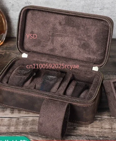 Genuine leather Watch Case Jewellery Travel Storage Box for Ring Earrings Cufflinks Men Women Best Gift