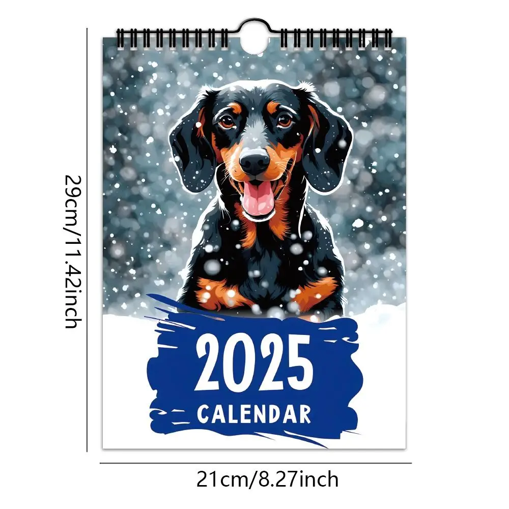 Imagem -06 - Calendário de Mesa com Dachshund Padrão Casa Ornamentos Diariamente Semanalmente Mensal Planejador Papel Pendurado 2025