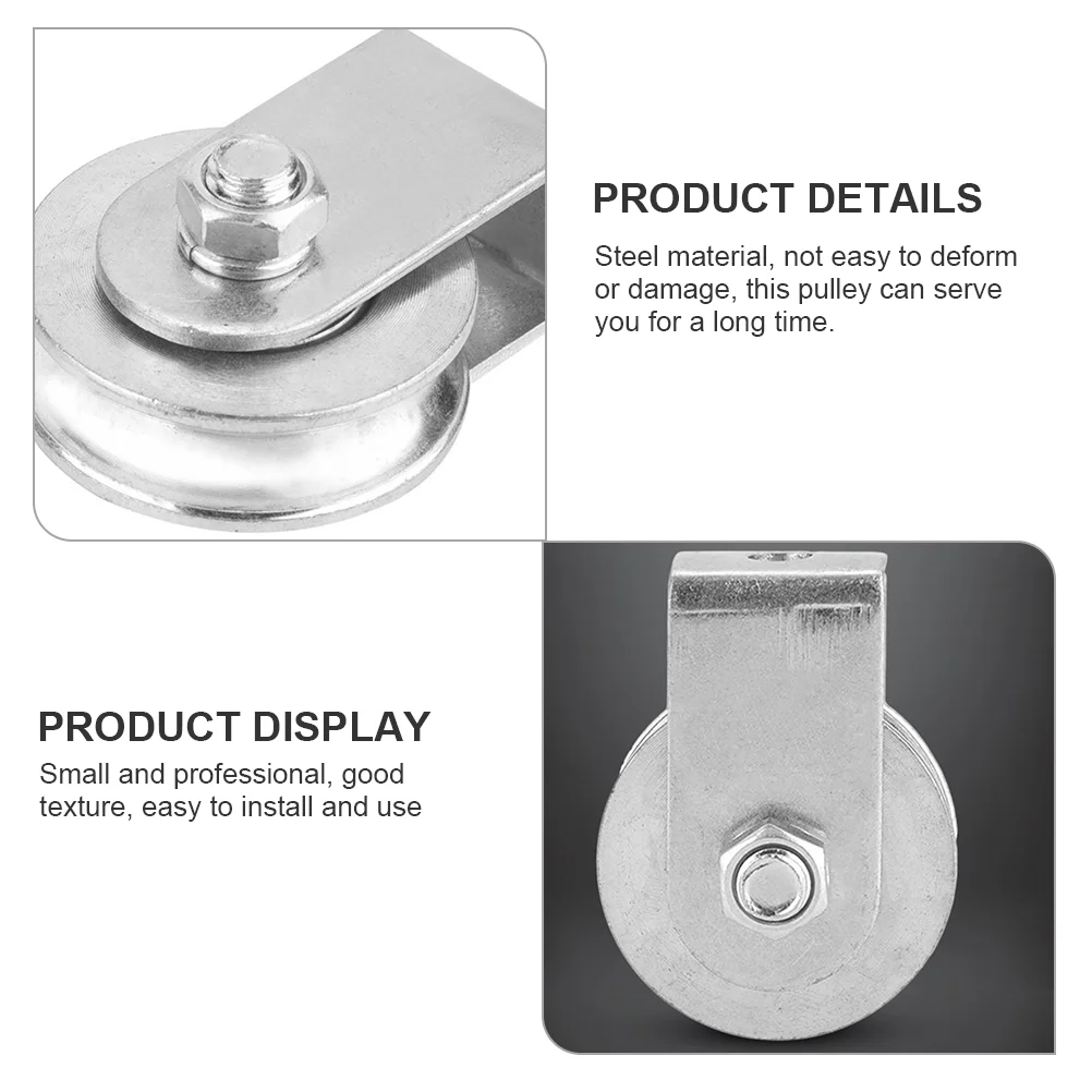 Pulley Crane Wheel Wire Towing Professional Single Rope Roller Lifting Steel Fixing