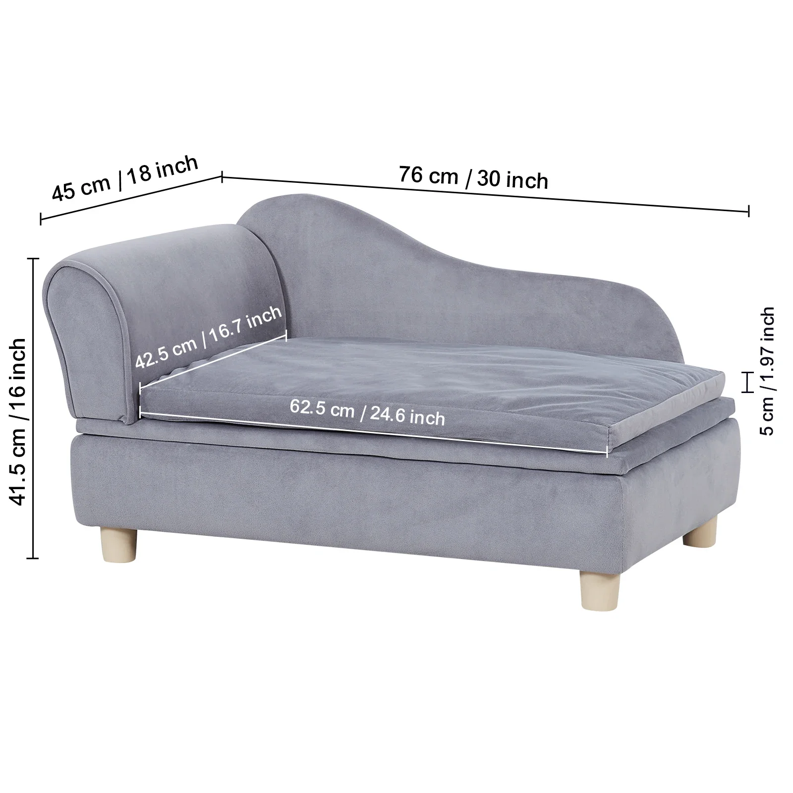 

Pet Sofa Dog Couch for Medium-Sized Dogs and Cats Soft Velvety Dog Sofa Bed