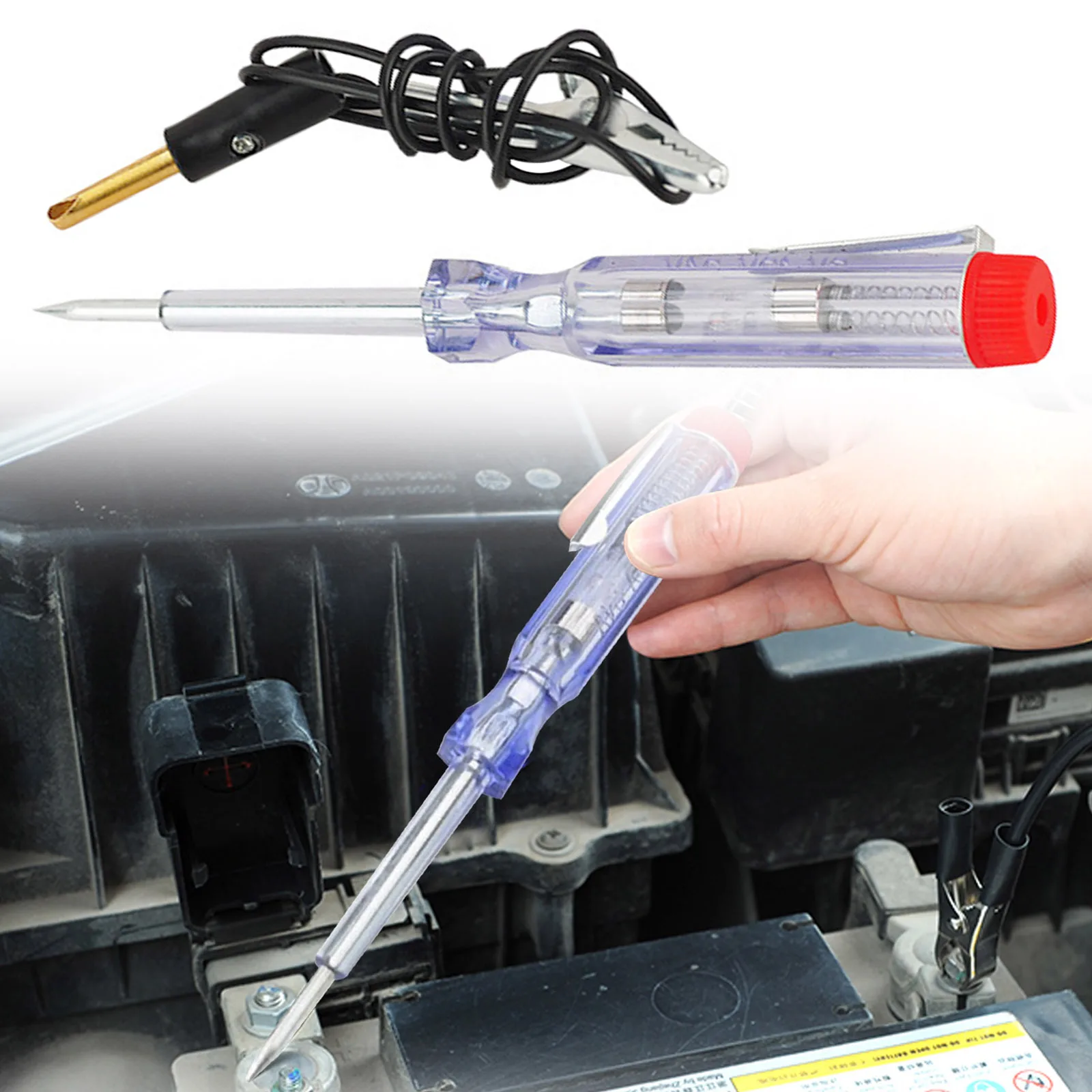 6V 12V 24V Auto Car Motorcycle Circuit Tester Gauge Test Voltmeter Light Pen Detector Diagnostic Tool Car Tester Fuses