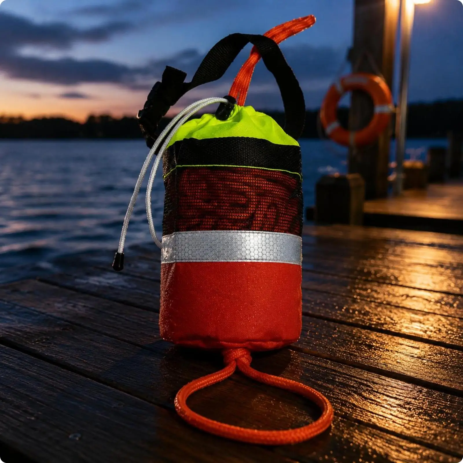 Rescue Throw Rope High Visibility Reflective Throw Bag for Lifeguard Boating Emergency Response