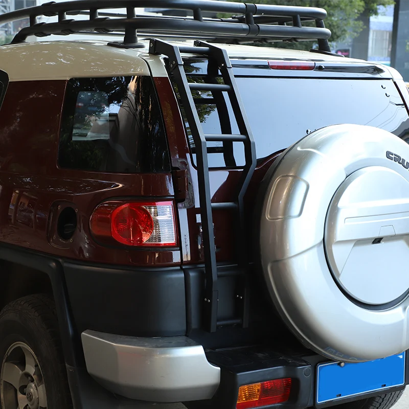 For Toyota FJ Cruiser 2007-2021 aluminum alloy black car rear tailgate ladder roof climbing accessories car exterior accessories