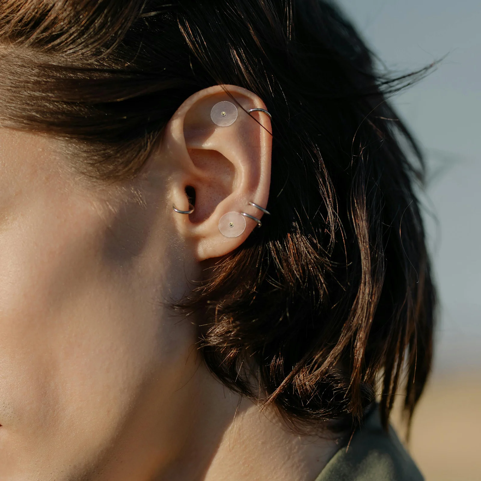 

20 шт., массажные пластыри для стимуляции акупунктурных точек, клейкие ленты, патчи для ушей для сережек, удаление ушной серы, точечный массаж ушей, снятие стресса