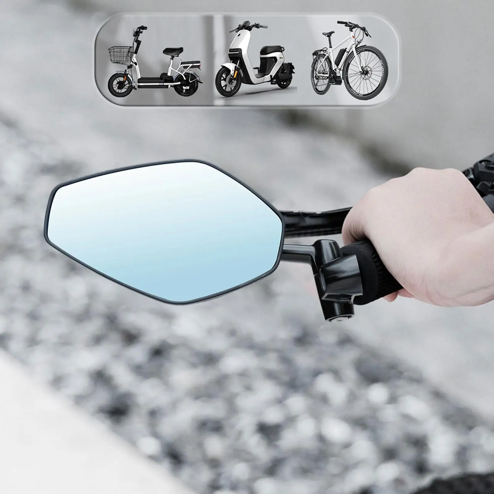 Mirror For Bike Anti-Glare 360 Degree Adjustable Blast-Resistant Bike Left Rear View Mirror For Men Women Boys Girls Youth Teens