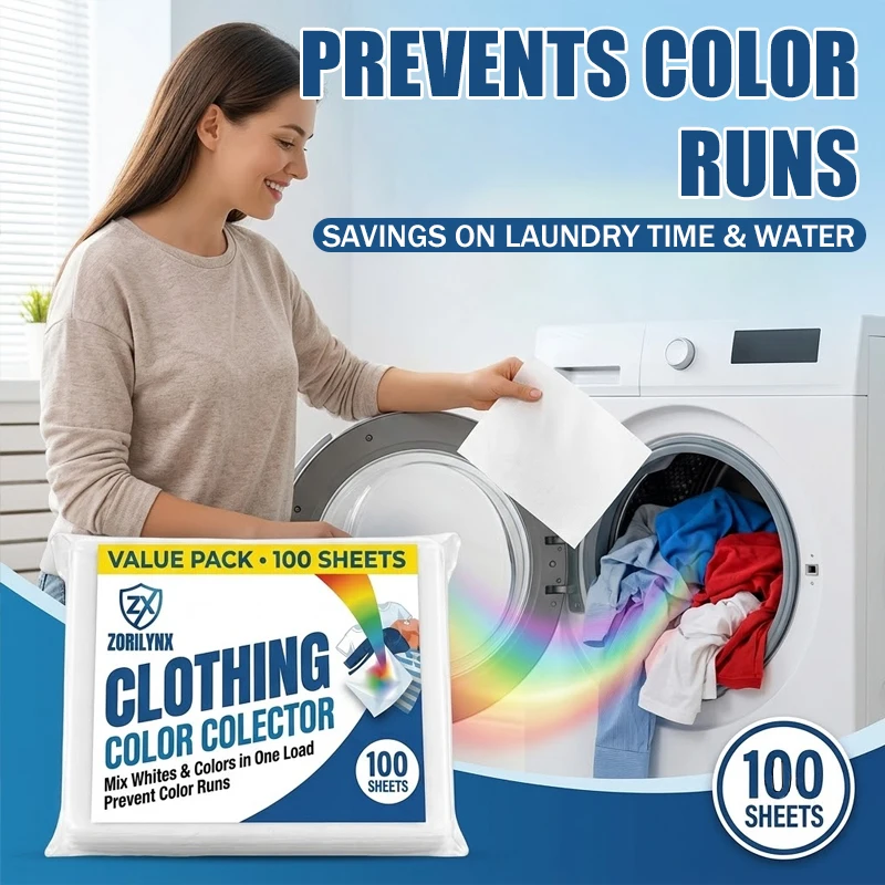Clothing Color Collector Sheets Laundry Anti-Dyeing Grabber for Mixing Whites and Colors Safely in One Wash Load - ZORILYNX