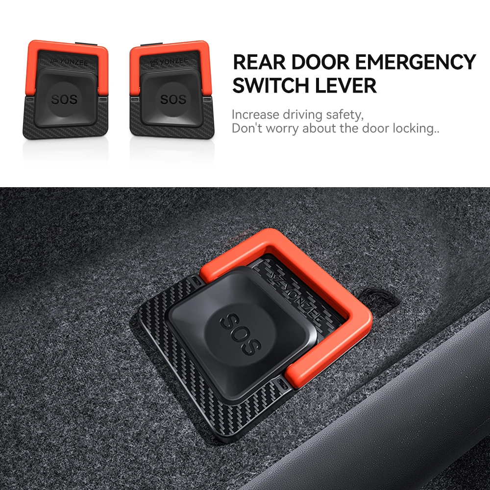 YZ For Tesla Model Y 2021-2024 Model 3 Y Highland 2025 Rear Door Emergencies Safety Pull Rope Emergency Handle Car Accessory