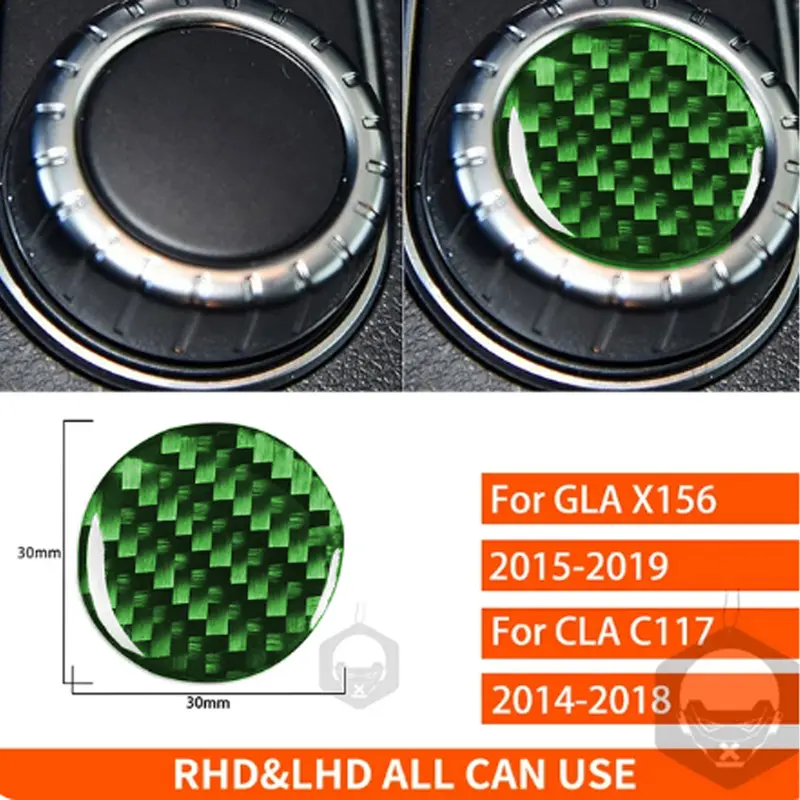 For Mercedes-Benz CLA C117 2014-2018 GLA X156 2015-2019 Central Multimedia Knob Button Cover Trim Carbon Fiber Car Accessories - Image 11