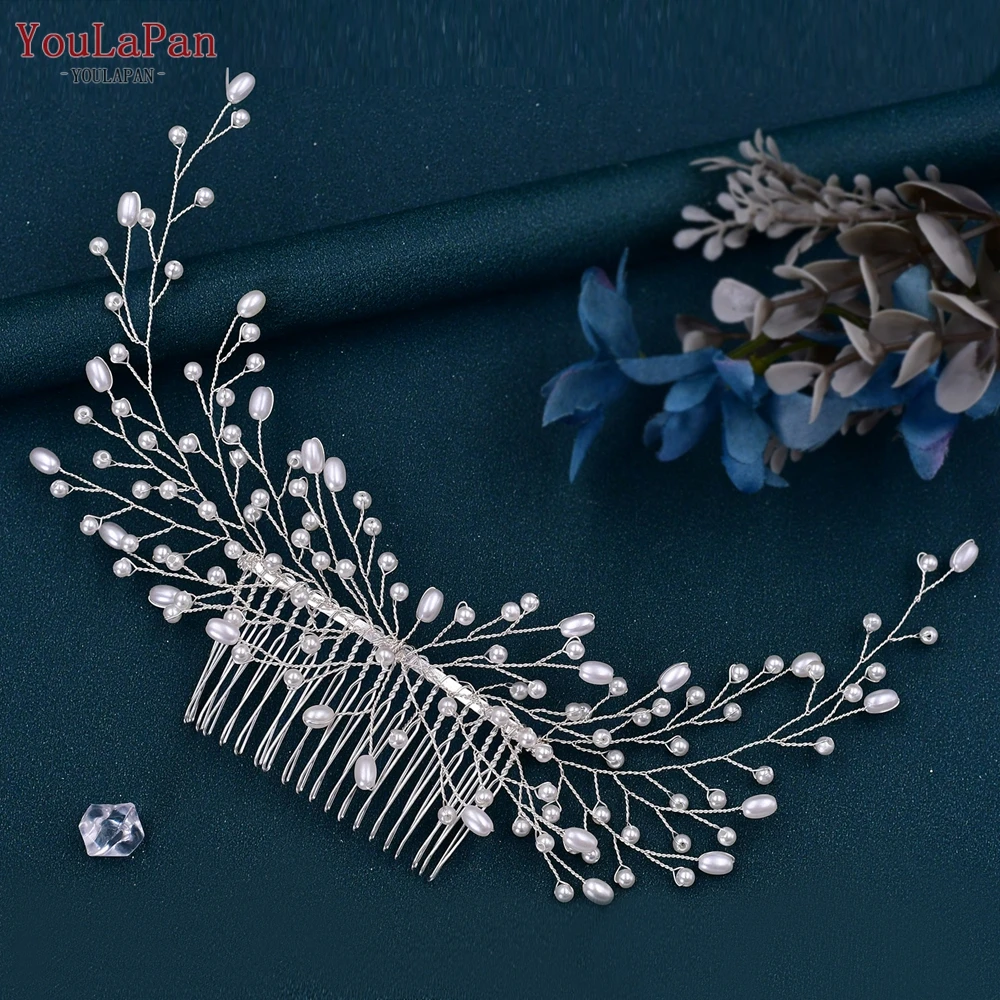 YouLaPan Wedding Comb Pearl Headwear Hair Clip Bride Hair Accessories Jewelry Handmade Bridal Girl Headpiece for Party HP182