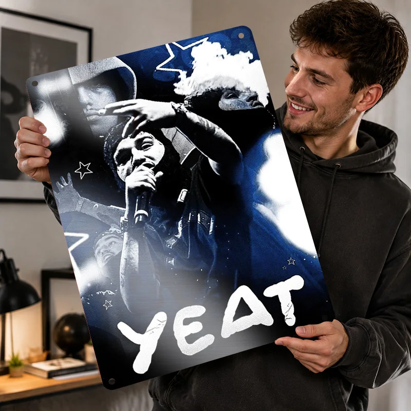 Yeat Aluminum Posters Customized Metal Tin Sign Bold Music Icon Tribute Wall Art For Listening Lounge Bedroom And Collectors