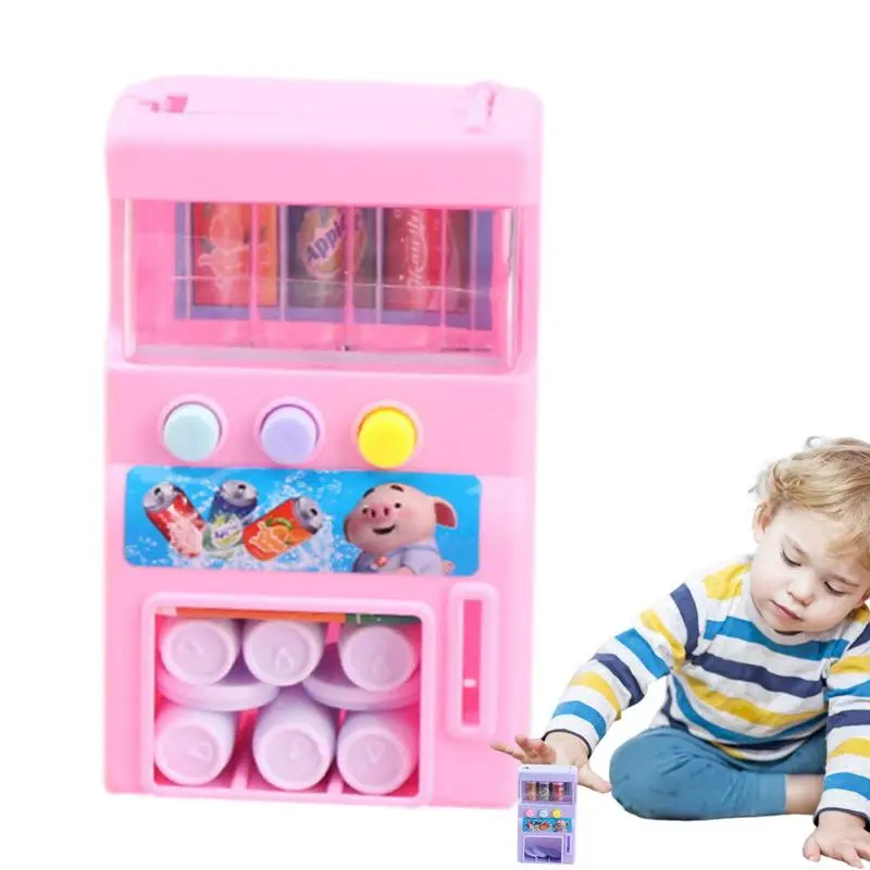 Children's Simulation Vending Machine Random Color Self-Service Toys Drinks Pretend Play Toys For Children’s Birthday Gifts