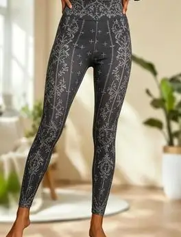 Women Mid‑Rise Fleece Lined Leggings, Halloween Gothic Rose Lace Print Slim Stretch Daily Pants
