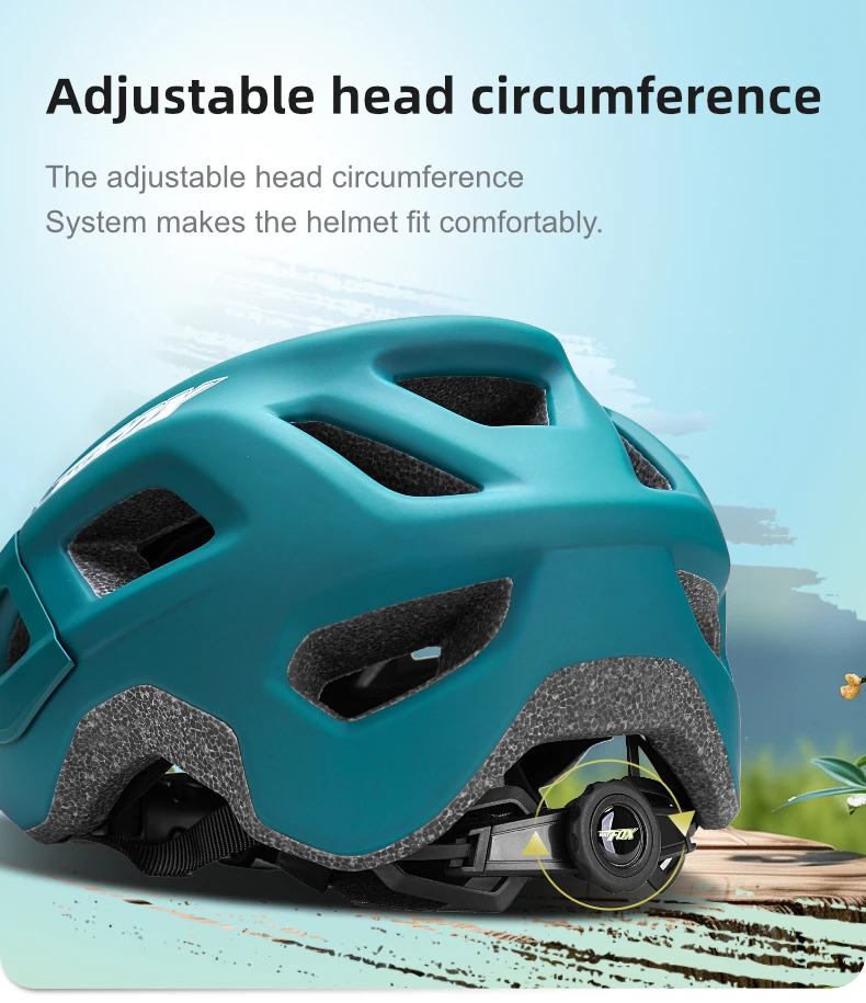 BATFOX Professioneller Fahrradhelm für Herren und Damen, leicht, mit PC-Schale und EPS-Innenfutter, verstellbar, für Offroad-Radfahren, Sicherheitshelm für Mountainbikes. – Detail 6