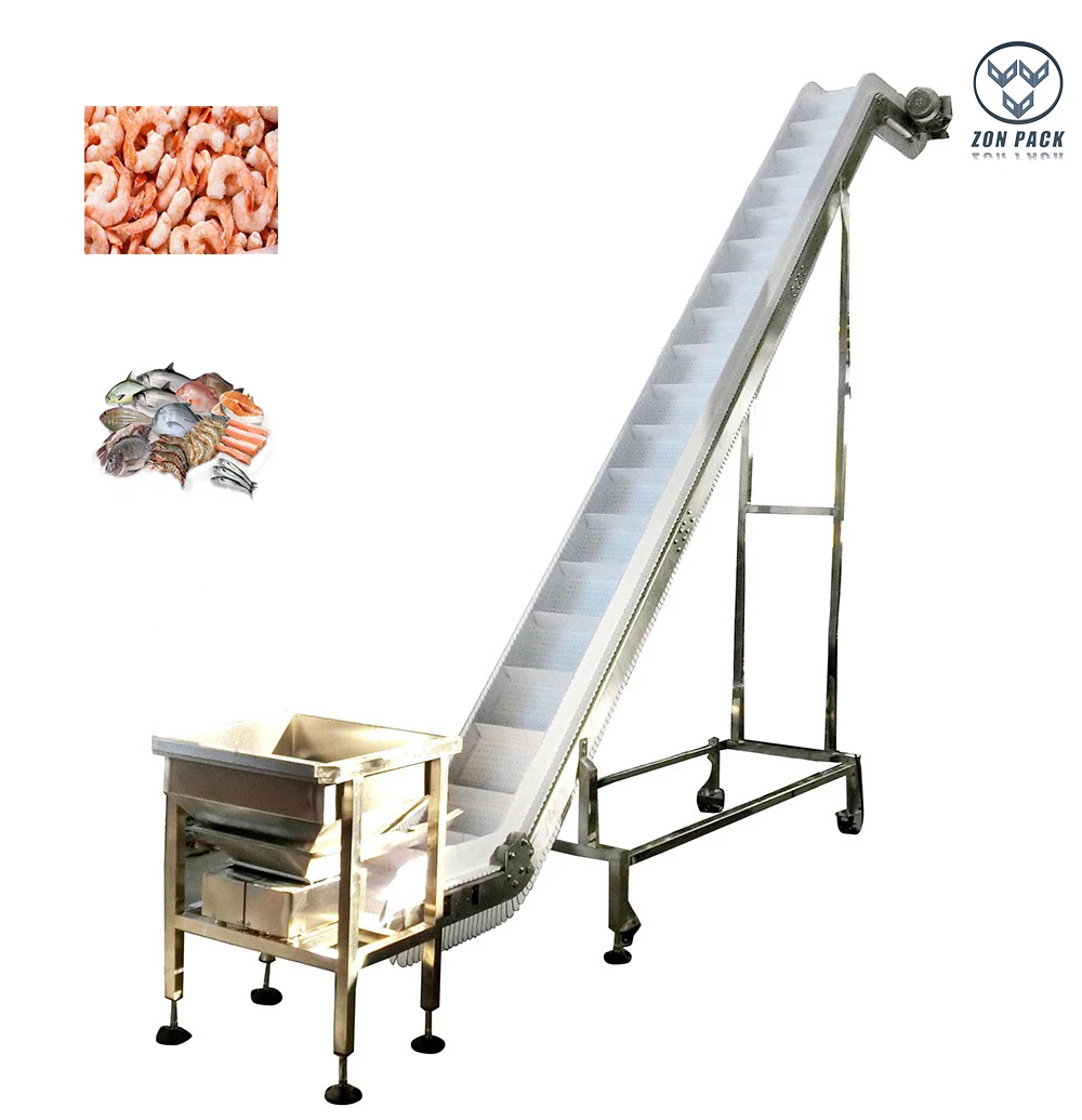 Food Grade Inclined Conveyor Elevator For Frozen Food