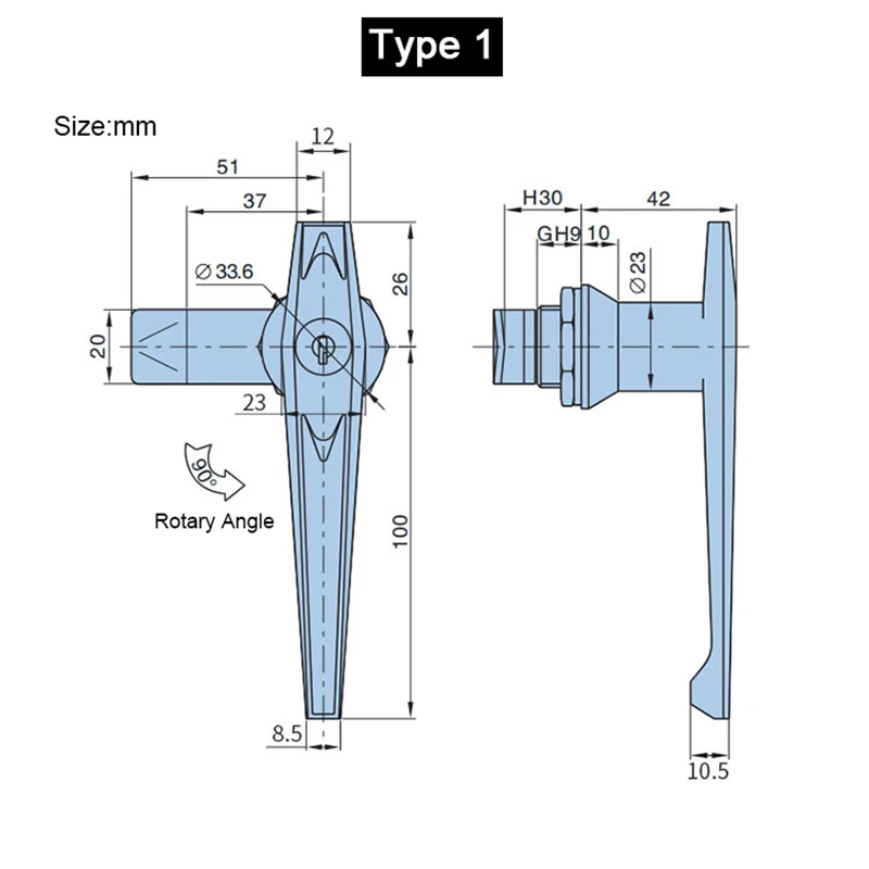 New 4PCS Zinc Alloy Industrial Machinery Handle Locks Distribution Box Locks Switch Electric Cabinet Door Handle Locks Chromed