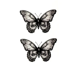 Black Butterfly Waterproof Temporary Tattoo Sticker Animals Tatuajes Henna Sleeve Glitter Tatoo Men Body Stickers