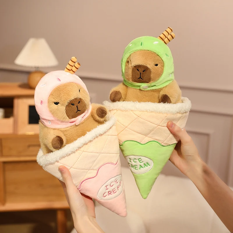 33cm Kawaii Capybara Plush Toys Lovely Colorful Ice cream Capybara Pillow Cute Capybara Stuffed Kawaii Toy Creative Gifts