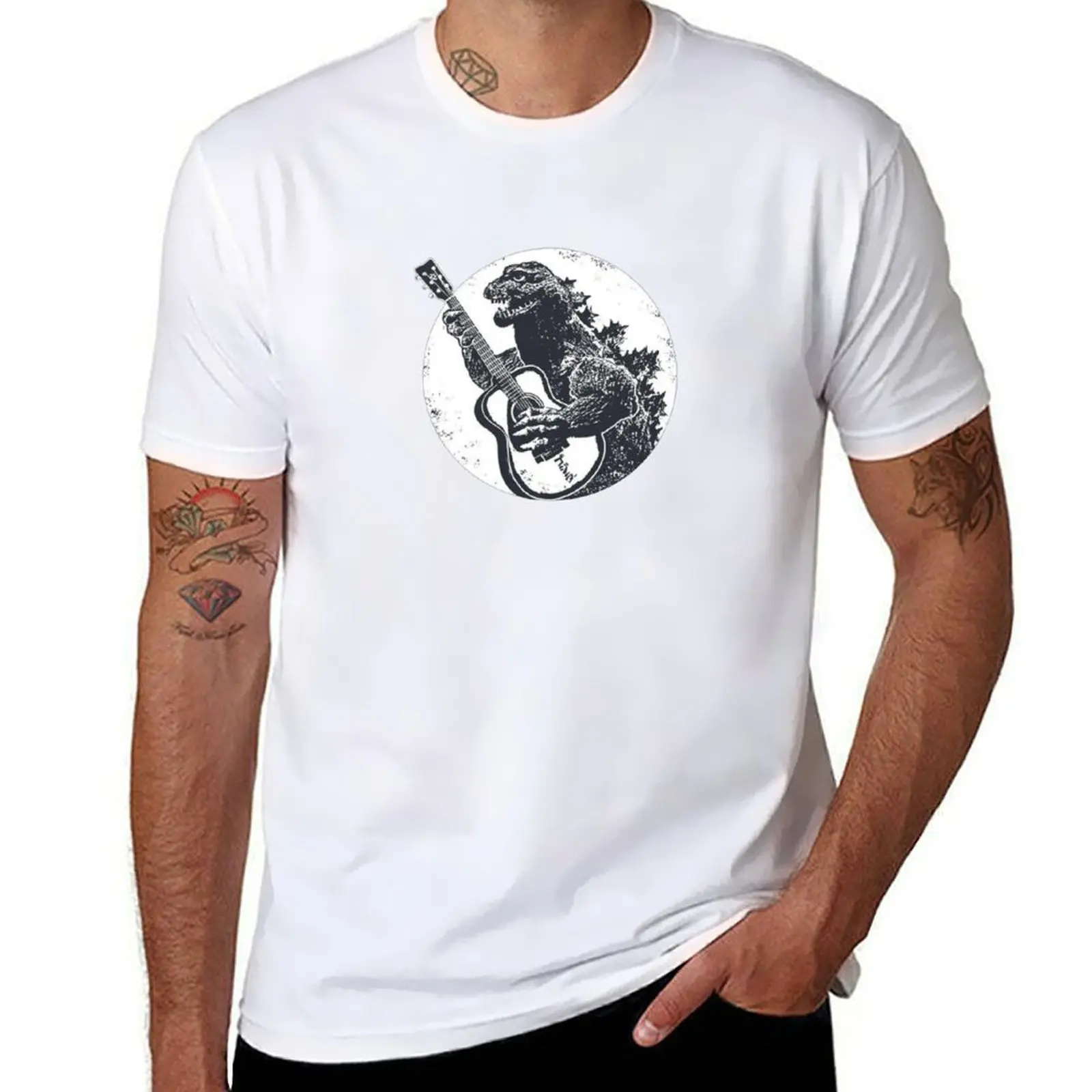 

Guitar Funny Vintage Dinosaur Playing Guitar Cool Graphic Tee T-Shirt t shirts for man graphic vintage t shirts designer T-Shirt