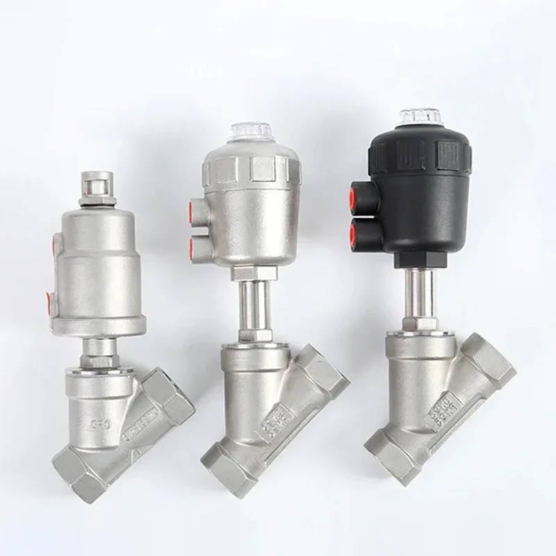 DN Series High Temperature And Corrosion Resistant Steam Pneumatic Valve Y Type Internal Thread Angle Seat Valve.