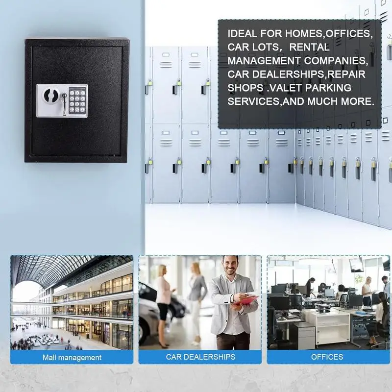 ตู้กุญแจ 40 ที่ใส่กุญแจตู้กุญแจดิจิตอลที่เก็บกุญแจกล่องล็อคเหล็กพร้อมแท็กกุญแจกุญแจอิเล็กทรอนิกส์ปลอดภัยสําหรับโรงแรมบ้าน