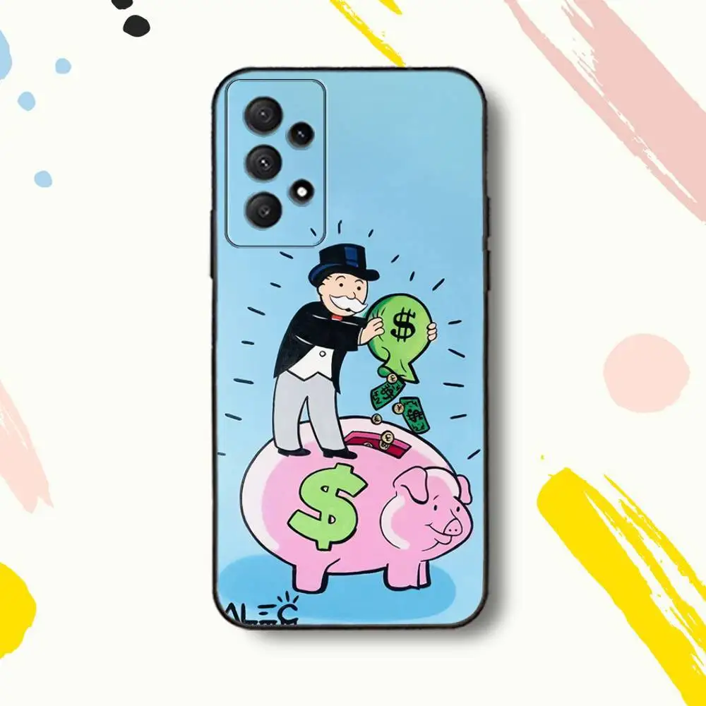MonopolyS Man D-Dollar Alec Capa de telefone para Samsung Galaxy A 80,72,73,91,53,22,51,52,5G,Plus,J,Note Capa preta macia