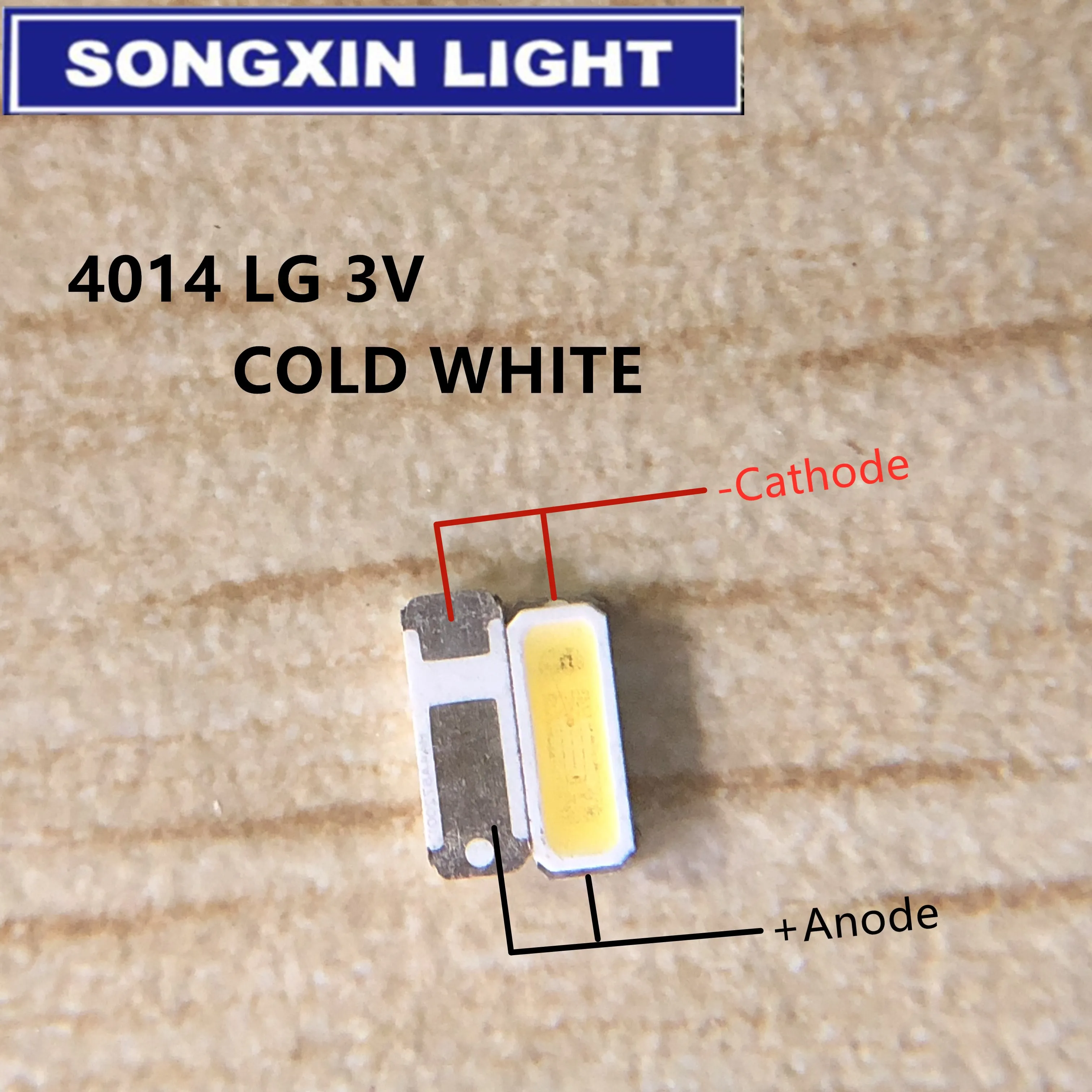 100 peças para led lcd backlight tv aplicação led backlight 0.5w 3v 4014 branco fresco led lcd tv backlight tv aplicação diodo