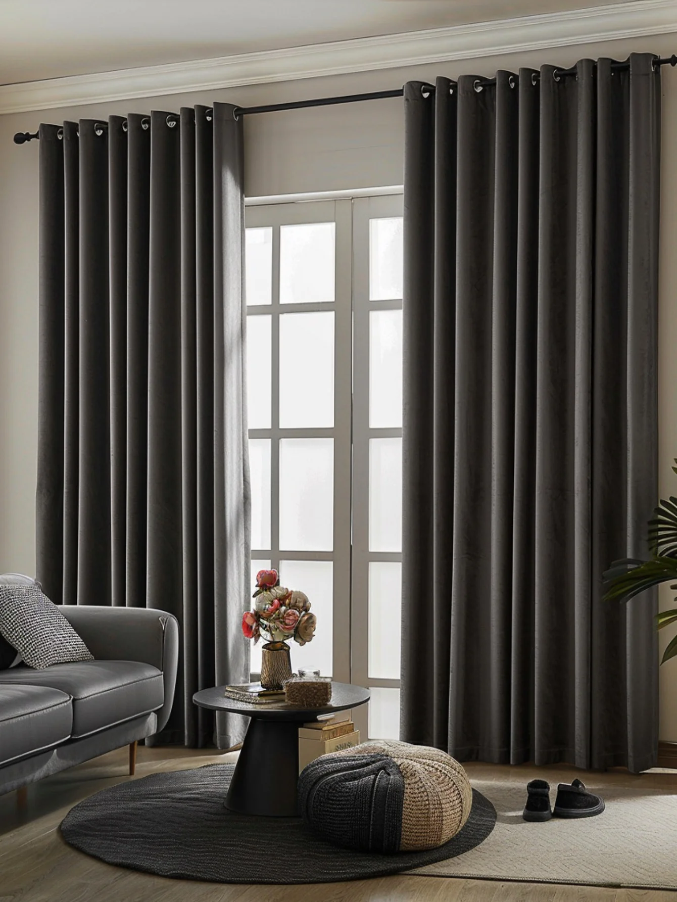 1Pc Solid Color Blackout Curtain. Room DarkenincAnd Light Reducing Curtain, For Study Bedroom Kitchen Living Room Decor