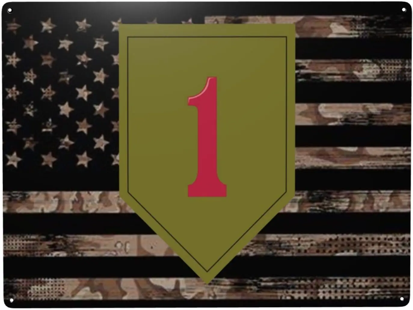 US Army 1st Infantry Division Unique Metal Sign Decor - : Elevate Your Home, Street, And Business Ambiance