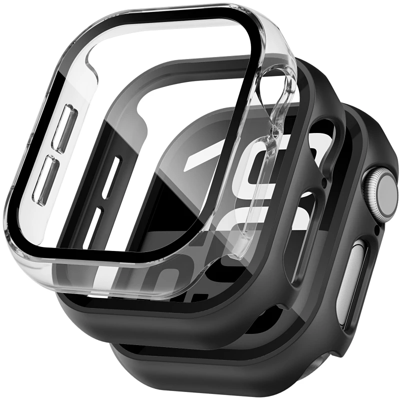 1-2pcsGlass + غطاء لساعة أبل 46 مللي متر 42 مللي متر 40 مللي متر 45-41-38-44 مللي متر حامي الشاشة iwatch سلسلة 10 9 8 7 6 5 3 SE اكسسوارات #2