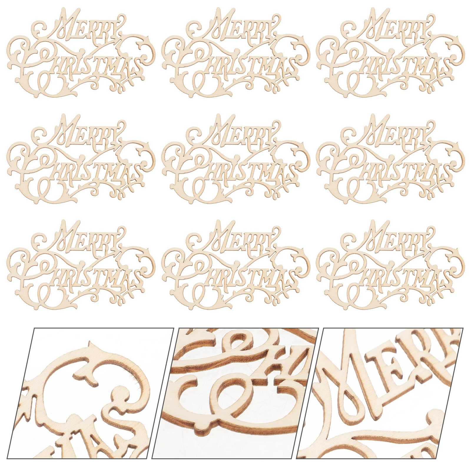 

20Pcs DIY Wood Chips Christmas Cutouts Unpainted Wooden Slices for Handmade Graffiti Pendant Holiday Party Favors