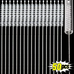 1/50 Stuks Roestvrijstalen Rietje Reinigingsborstel Lang Handvat Rietjes Buis Pijp Reiniger Borstels Baby Cup Flessen Schoon Gereedschap