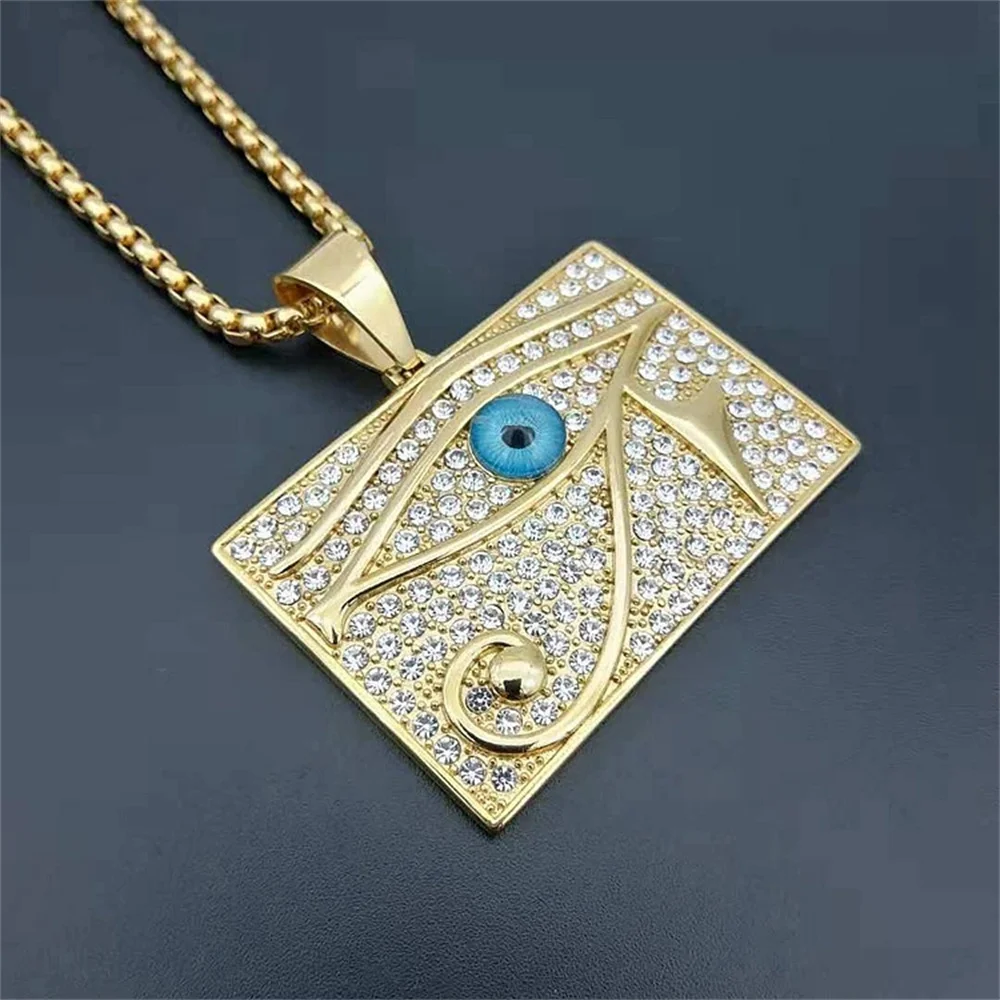 

Egyptian The Eye of Horus Pendant Male Gold Color Stainless Steel Big Square Necklace for Men Ancient Egypt Jewelry Gift 2025