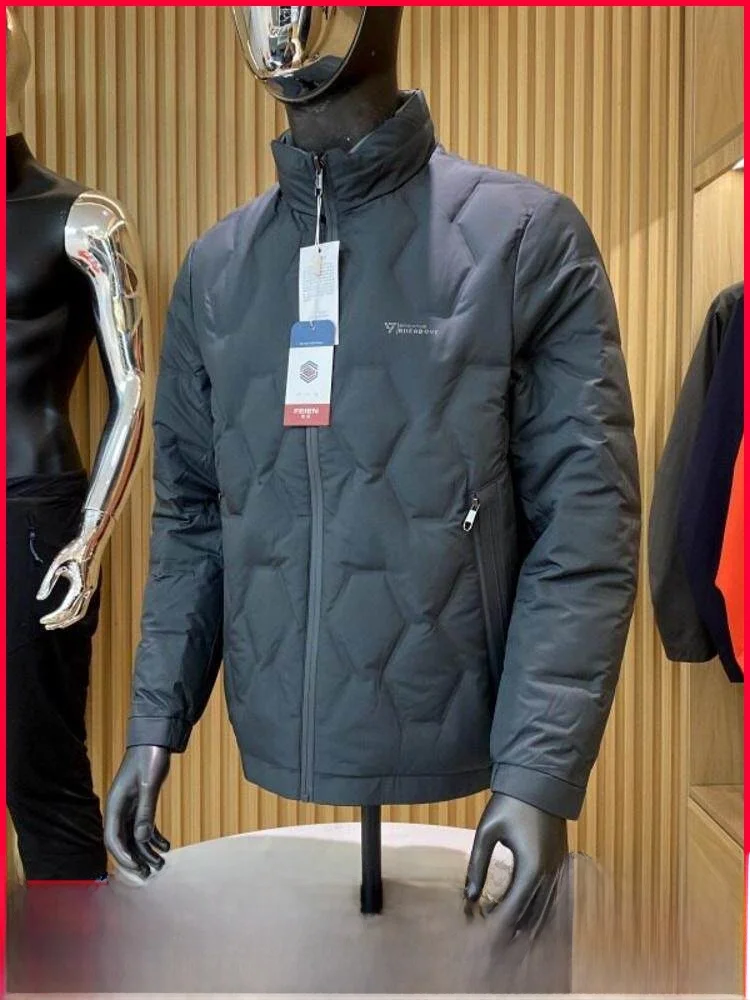 

Двусторонняя одежда 90 Du down, ветрозащитная, водонепроницаемая, стеганая, повседневная, мужская, с воротником-стойкой, пуховая, модная верхняя одежда