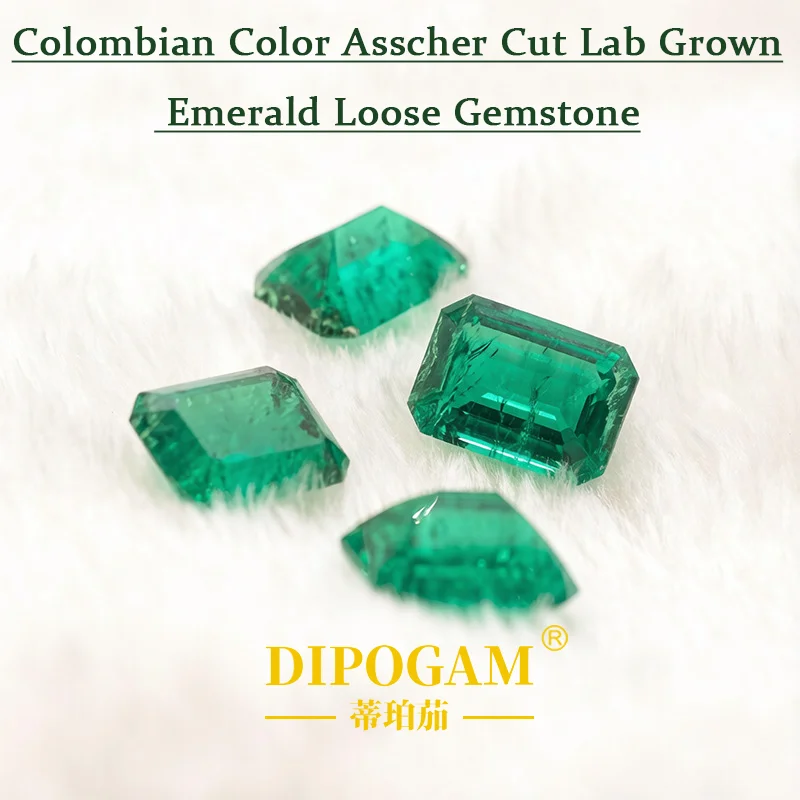 Colombian emerald banded cotton cultivated gemstone emerald rough stones, green, factory wholesale, jewelry with inlays