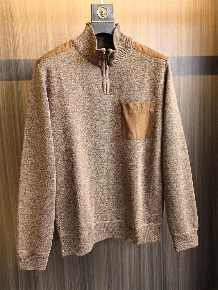 

Мужской вязаный свитер на молнии Fllend, мягкий теплый длинный свитер в стиле ретро, повседневный модный осенне-зимний топ